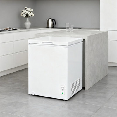 White 99L Chest Freezer with Inverter Compressor, Dual Mode and LED Light