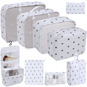 White 9PC Cosmetic Washing Outdoor Luggage Storage Bag