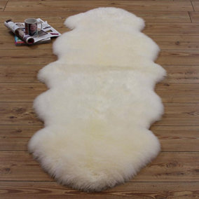 White Abstract Handmade Modern Shaggy Easy to clean Rug for Dining Room Bed Room and Living Room-180cm X 180cm (Sexto)