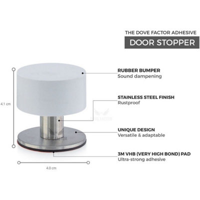 White Adhesive Door Stop By The Dove Factor™ (2 Pcs)