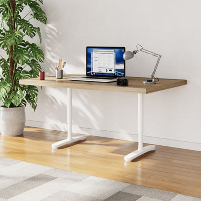 White Adjustable Height Table Legs with Table Underframe