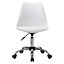 White Adjustable PU Padded Swivel Office Chair on Wheels