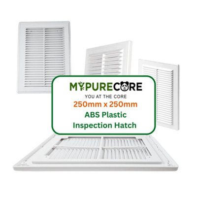 White Air Vent Cover 250x250mm -Interior and Exterior Wall Vents with Insect Grid Fly Net