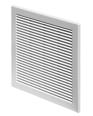 White Air Vent Grille 200mm x 200mm with Fly Screen