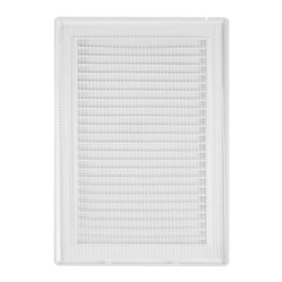 White Air Vent Grille/duct covers with Fly Screen / Anti-Insect Mesh,no screws visible-separate backplate (140mm x210mm)