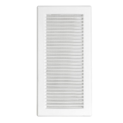 White Air Vent Grille/duct covers with Fly Screen / Anti-Insect Mesh,no screws visible-separate backplate