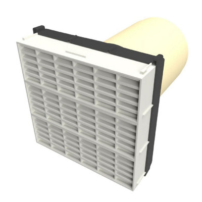 White Airbrick 9" x 9" with Extendable 6" Pipe for Cavity Wall Ventilation