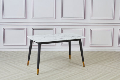 White Alexander Marble Dining Table L130cm x W80cm x H75cm