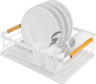 Dish Drainer - Anti Rust Drying Rack – White Cutlery Basket