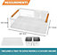 White Anti Rust Dish Drainer With Drip Tray, Cutlery Holder & Handles.