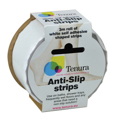 White Anti Slip Bath and Shower Strips 3m Roll Waterproof Bathroom
