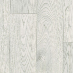 White Anti-Slip Wood Effect Vinyl Flooring For LivingRoom, Hallways, Kitchen, 2.0mm Thick Vinyl Sheet -1m(3'3") X 4m(13'1")-4m²