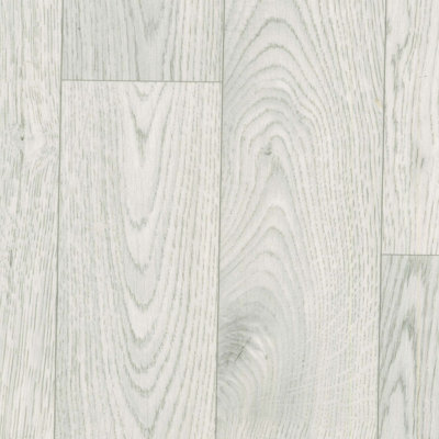 White Anti-Slip Wood Effect Vinyl Flooring For LivingRoom, Hallways, Kitchen, 2.0mm Thick Vinyl Sheet -1m(3'3") X 4m(13'1")-4m²