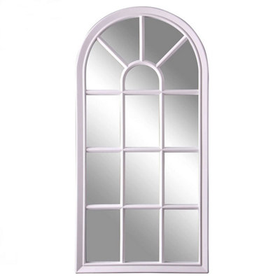 White Arched Window Style Wall Mirror