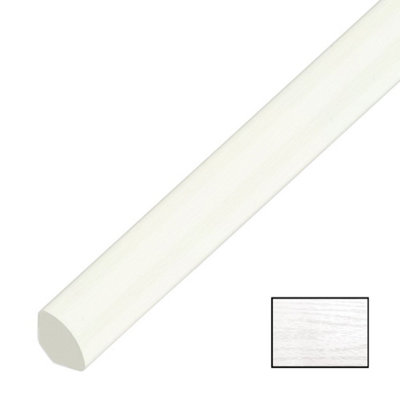 White Ash uPVC Plastic Quadrant Moulding Trim - Window Tile Beading (W) 13mm (L) 1m Length x 5 Length Pack