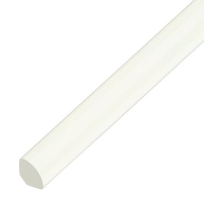 White Ash uPVC Plastic Quadrant Moulding Trim - Window Tile Beading (W) 13mm (L) 2m Length x 5 Length Pack