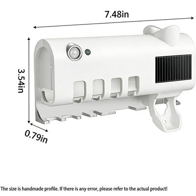 White Automatic Sensor Toothbrush Sanitizer Holder, Wall Mounted UV ...