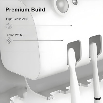 White Automatic Sensor Toothbrush Sanitizer Holder, Wall Mounted UV ...