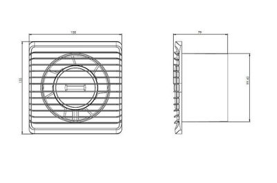 White Bathroom Kitchen Extractor Fan 100mm / 4" Timer Sensor