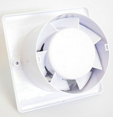 White Bathroom Kitchen Extractor Fan 100mm / 4" Timer Sensor - 3