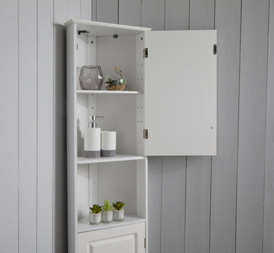 Slim corner online bathroom cabinet