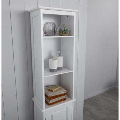 White Bathroom Tallboy Storage Cabinet
