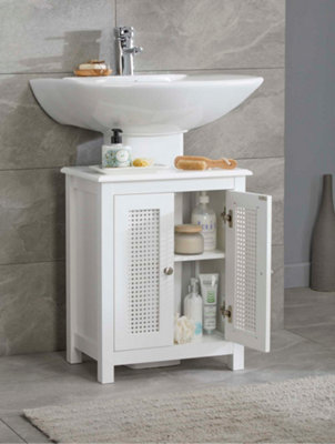 Priano Bathroom Sink Cabinet Under Basin Unit Cupboard Storage Furniture  White 