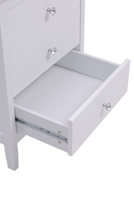 White Bedside Table 3 Drawer Chest Wooden Bedroom Nightstand Storage Cabinet