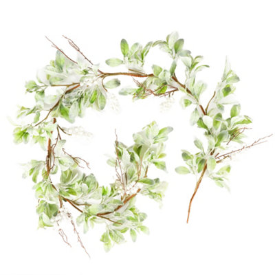 White Berry Lamb Ear Xmas Table Decoration Christmas Table Centrepiece -130cm