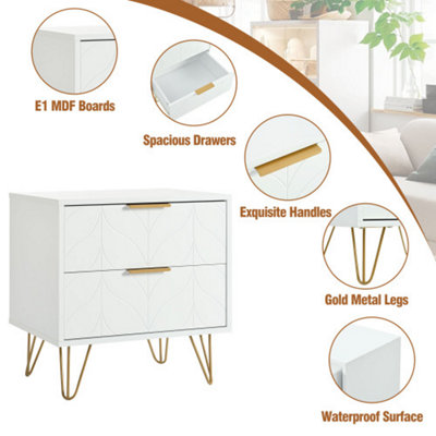 White geometric store nightstand