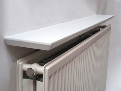 White Beveled Radiator Shelf 90x15x2.5cm