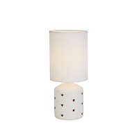 WHITE, BLACK AND YELLOW BEE TABLE LAMP