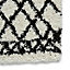 White Black Modern Geometric Shaggy Moroccan Easy To Clean Dining Room Rug-160cm X 220cm