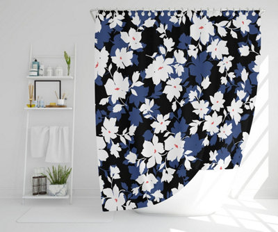 White, Black & Purple Flowers (Shower Curtain) / Default Title Price Comparisons | Compare The Build
