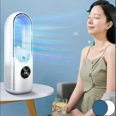 White  Bladeless Air Cooler with Digital Display