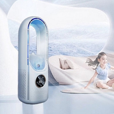 White  Bladeless Air Cooler with Digital Display - 3
