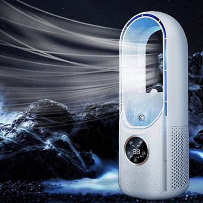 White  Bladeless Air Cooler with Digital Display - 5