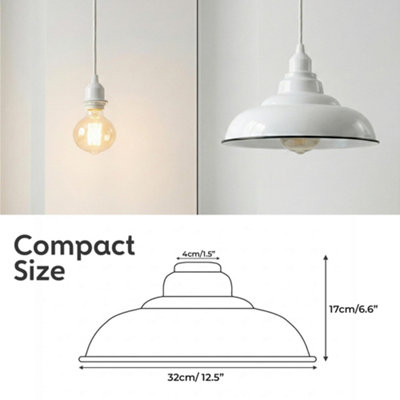White ceiling light shade with black line, modern metal pendant ...