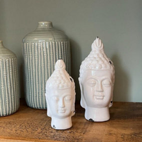 White Ceramic Budha Head Small Home Decoration Living room