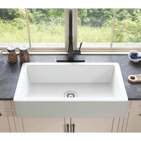 White Ceramic Kitchen Sink 910 x 460 x 250mm