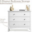 White Chest of Drawers Modern 3 Drawer Bedroom Storage Unit Furniture Cabinet Christow