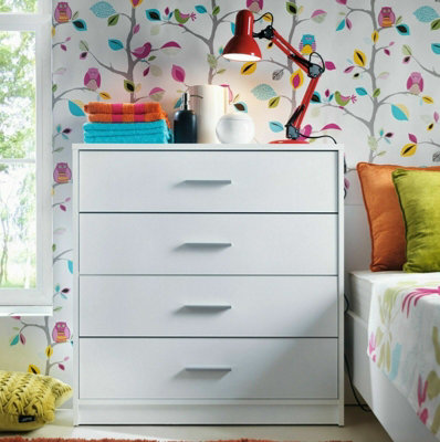 White Chest of Drawers Storage Unit Small Modern Bedroom Kids Hallway Nepo