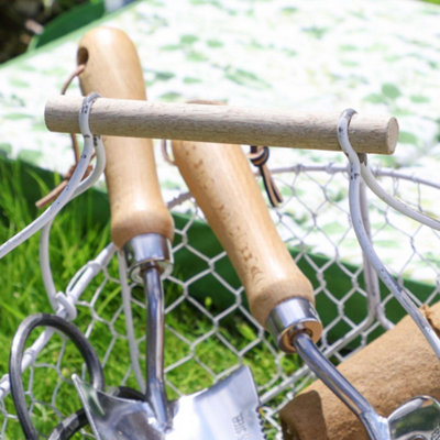 White Chicken Wire Trug Outdoor Garden Storage Tools Basket - 4