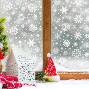 White Christmas  Snowflakes Christmas Window Clings