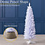 White Christmas Tree Artificial Slim Pencil Spruce with Stand Christow 5ft