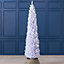 White Christmas Tree Artificial Slim Pencil Spruce with Stand Christow 7ft