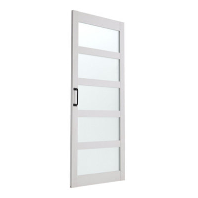 White Coated Sliding Internal Door Interior Barn Door 91cm W x 213cm H with Sliding Hardware Kit 183cm