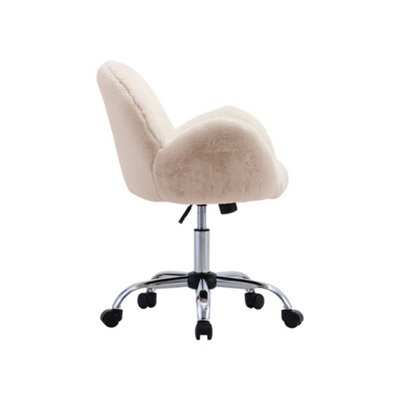 White plush desk chair discount