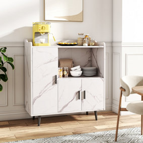 White Contemporary Home Sideboard Cabinet Sideboard Buffet Console Table with Storage W 900 x D 400 x H 980 mm