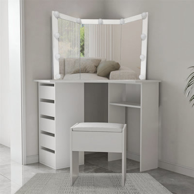 Corner vanity deals dressing table